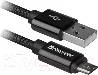 Зарядный кабель Defender USB08-03T PRO / 87802 (1м, черный)