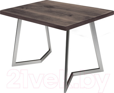 Обеденный стол Buro7 Уиллис Классика 110x80x74 (дуб мореный/серебристый)