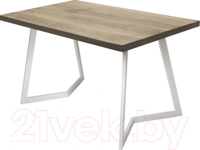 Обеденный стол Buro7 Уиллис Классика 150x80x74 (дуб беленый/белый)