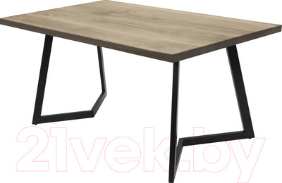 Обеденный стол Buro7 Уиллис Классика 180x80x74 (дуб беленый/черный)