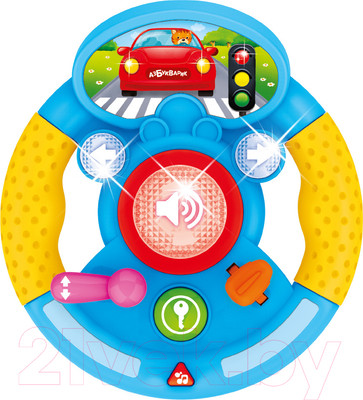 Развивающая игрушка Азбукварик Музыкальный руль. Я водитель / 2431В (голубой)