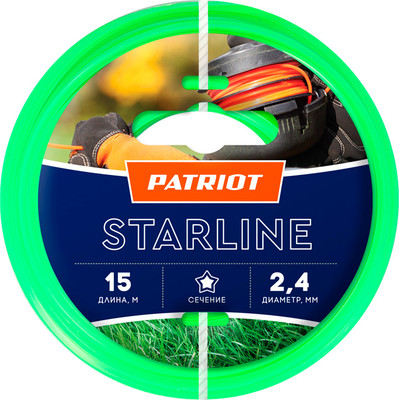 Леска для триммера PATRIOT Starline 2.4мм/15м (звезда)