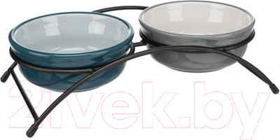 Набор мисок для животных Trixie Eat on Feet / 24535 (серый/бирюзовый)