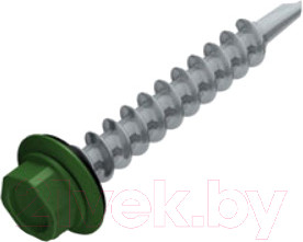 Саморез Starfix Кровельный по дереву 4.8х70 шайба с прокл. PT3 / SMC3-95253-100 (100шт, оцинкованный, RAL 6002 лиственно-зеленый)