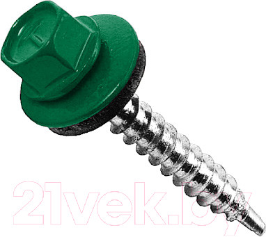 Саморез Starfix Кровельный по дереву 4.8х70 шайба с прокл. PT1 / SMC3-65503-100 (300шт, оцинкованный, RAL 6005)