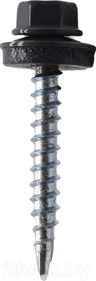 Саморез Starfix Кровельный по дереву 4.8x29 шайба с прокл. PT1 / SMP2-35396-80 (80шт, оцинкованный, RAL 9005 черный янтарь)