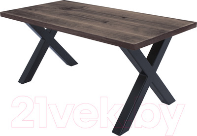 Обеденный стол Buro7 Икс Классика 180x80x76 (дуб мореный/черный)