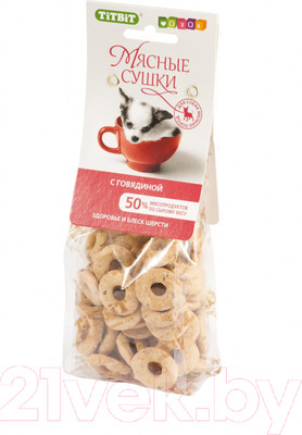 Лакомство для собак TiTBiT Мясные сушки с говядиной / 004982 (100г)