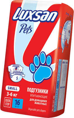 Подгузники для животных Luxsan Premium S 3-6кг (16шт)