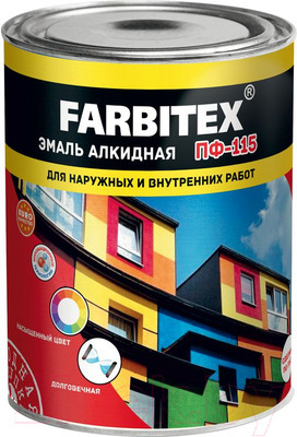 Эмаль Farbitex ПФ-115 (5кг, голубой)
