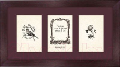 Рамка ПАЛИТРА ГП630-3007/2835 10x15(21x42) (темно-вишневый/винный)