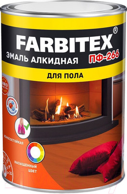 Эмаль Farbitex ПФ-266 (800г, желто-коричневый)