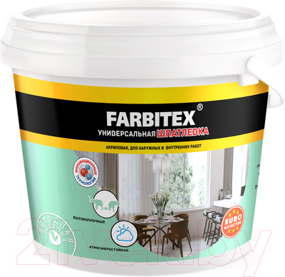 Шпатлевка готовая Farbitex Для наружных работ (3.5кг)