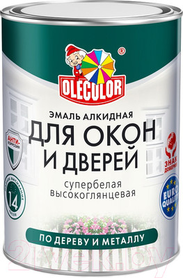 Эмаль Olecolor Для окон и дверей (900г, белый)