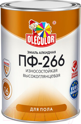 Эмаль Olecolor Для пола ПФ-266 (900г, красно-коричневый)
