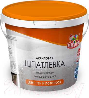 Шпатлевка готовая Olecolor Для стен и потолков (1.8кг)