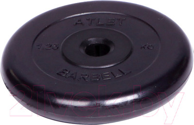 Диск для штанги MB Barbell Atlet d31мм 1.25кг (черный)