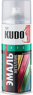 Эмаль Kudo Универсальная Металлик / KU-1026 (520мл, серебристый)