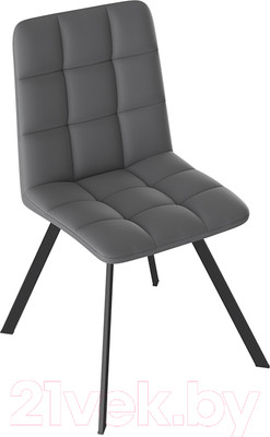 Стул ТриЯ Бруно Т2 паук (черный муар матовый/кожзам серый)