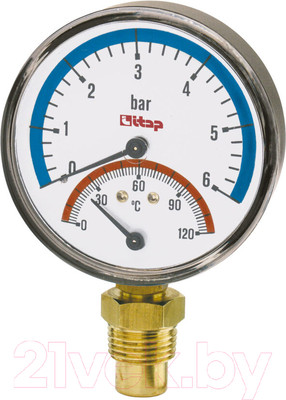 Термоманометр сантехнический Itap 1/2" 484B012 (боковое подключение)