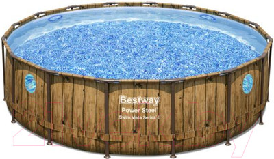 Каркасный бассейн Bestway Power Steel Swim Vista 56725 (488x122, с фильтр-насосом и лестницей)
