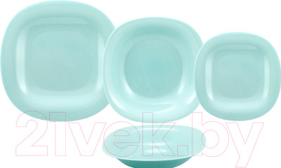 Набор тарелок Luminarc Carine P7628 (18шт, бирюзовый)