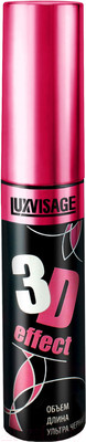 Тушь для ресниц LUXVISAGE 3D-effect объем длина ультра черная (10г)