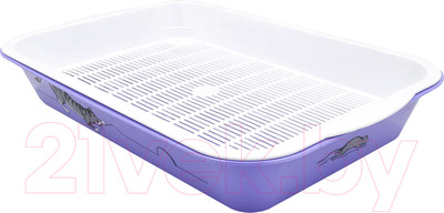 Туалет-лоток ZooExpress Ева 11141 (с сеткой высокие ножки с рисунком)