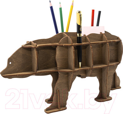 Органайзер настольный EWA Медведь (коричневый)