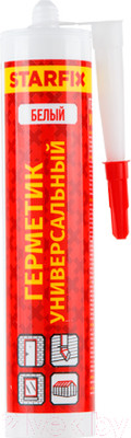 Герметик силиконовый Starfix SM-77768 (300мл, белый)