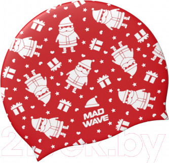 Шапочка для плавания Mad Wave New Year (красный)