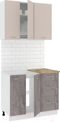 Кухонный гарнитур Кортекс-мебель Корнелия Лира 1.0м (капучино/оникс/мадрид)