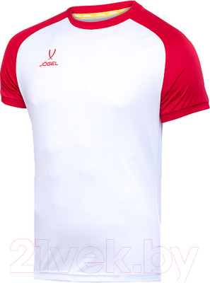 Футболка игровая футбольная Jogel Camp Reglan Jersey / JFT-1021 (XL, белый/красный)