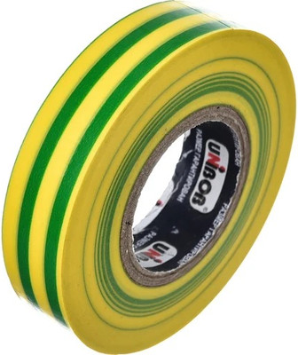 Изолента Unibob ПВХ 15ммx20м 130 мкн / 59648 (желтый/зеленый)