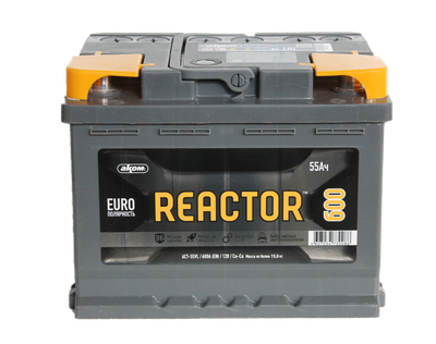 Автомобильный аккумулятор AKOM Реактор 6СТ-55 Евро 600A R+ (55 А/ч)