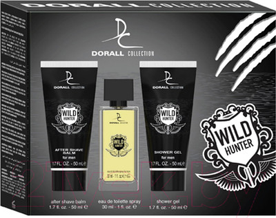 Парфюмерный набор Dorall Collection Wild Hunter Туалетная вода+гель для душа+бальзам после бритья (30мл+50мл+50мл)