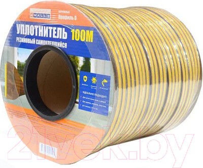 Лента уплотнительная 4Walls D-профиль самоклеящийся / URK100D (100м, коричневый)