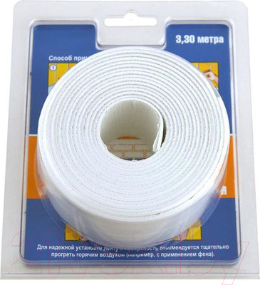 Лента бордюрная самоклеящаяся 4Walls Для раковин и ванн 30ммx30ммx3.3м / STB550B (белый)