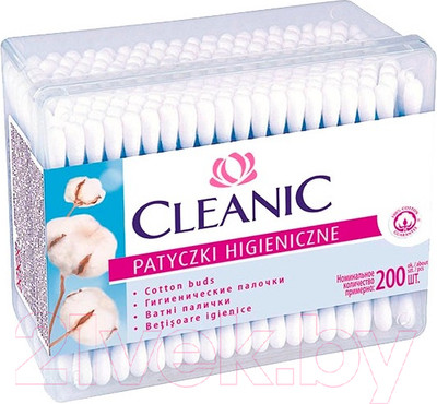 Ватные палочки Cleanic Classic прямоугольная коробка (200шт)