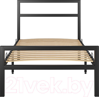 Односпальная кровать Князев Мебель Наргиз НЗ.90.200.Ч (черный муар)