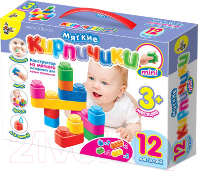 Развивающая игрушка Десятое королевство Мягкие кирпичики мини / 02671