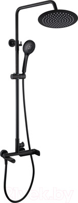 Душевая система со смесителем Rubineta Olo BK + Ultra-10 SW BK / 625123