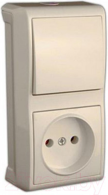 Блок выключатель+розетка Viko Vera / 90681286 (кремовый)