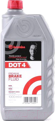 Тормозная жидкость Brembo DOT 4 / L04010 (1л)