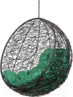 Кресло подвесное BiGarden Kokos Black BS (без стойки, зеленая подушка)