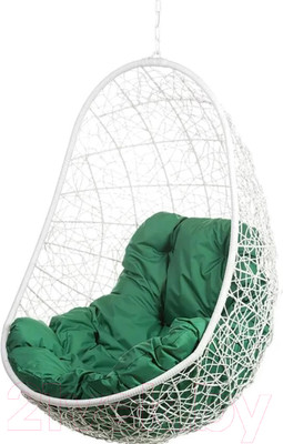 Кресло подвесное BiGarden Easy White BS (без стойки, зеленая подушка)