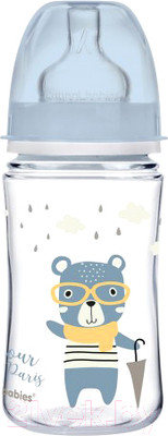 Бутылочка для кормления Canpol EasyStart Bonjour Paris / 35/232 (240мл, голубой)