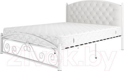 Двуспальная кровать Князев Мебель Бали БИ.160.200.Б (белый муар)