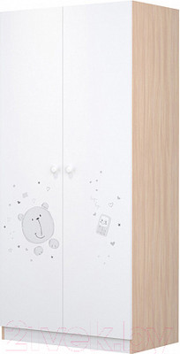Шкаф Polini Kids French 1230 Teddy / 0001589.62 (белый/дуб пастельный)
