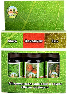 Набор эфирных масел Бацькина баня Дыши свободно Мята/Эвкалипт/Ель / 16102 (3х10мл)